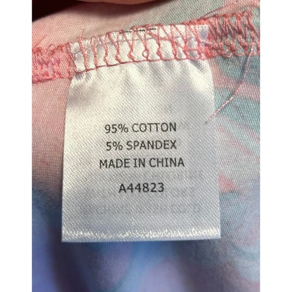 APPLESEED'S Pink Hibiscus Print Tee Shirt Blouse Top Cotton Womens M - Picture 5 of 6